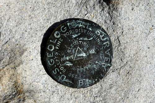 USGS marker atop Mt. Whitney