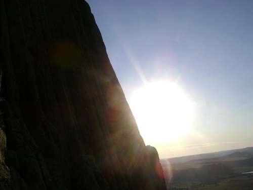 The big hot sun-On the Durrance route of Devils Tower