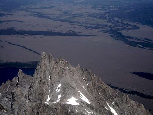 Teewinot viewed from the summit of the Grand Teton