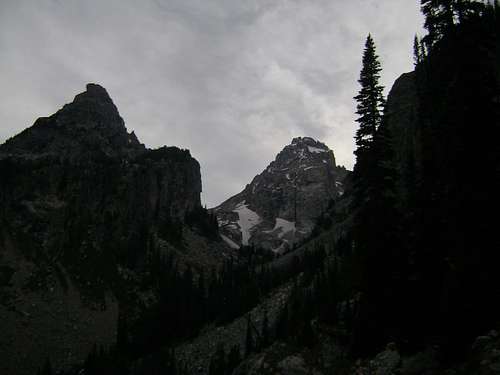 The Middle Teton-seen from Garnet Canyon at sunset