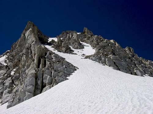 The Y Couloir seen from the...