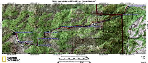 Tanner Peak Route Map