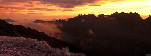 Sunset on the Aiguilles Rouges