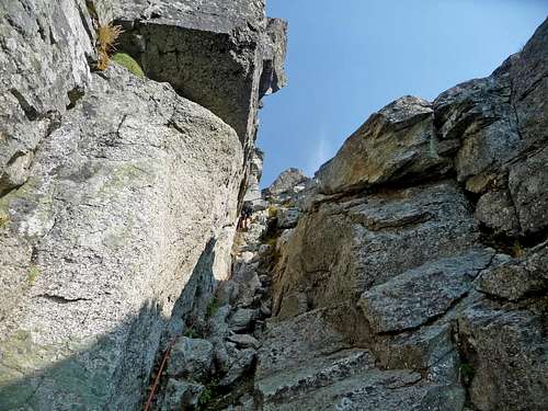 Climbing the Upper Gully