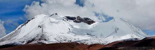 Cañapa volcano snow capped