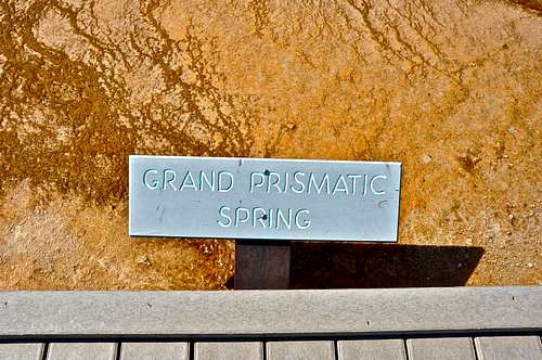 Grand Prismatic Spring sign