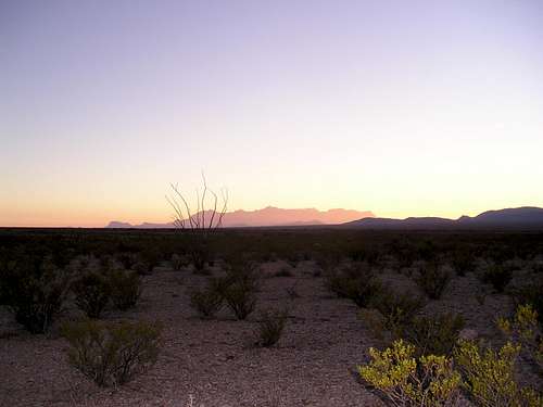 View of the Chisos Mountains at sunset-Big Bend National Park, Texas