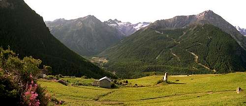  Gran Paradiso GROUP: view  southwards <br>from the vicinity of Gimillan