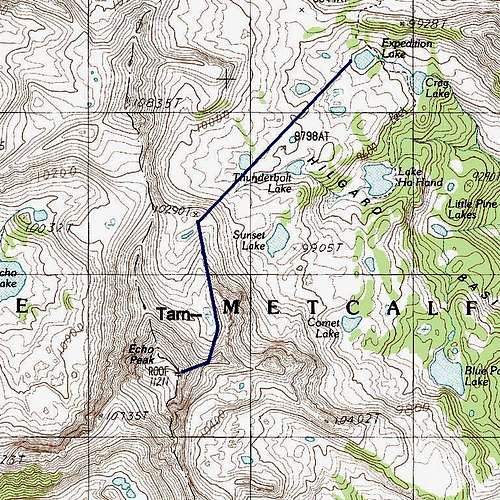Expedition Lake to Echo Peak via NE Face and East Ridge