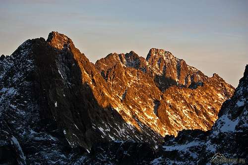 Ganek and Gerlach peaks at sunset