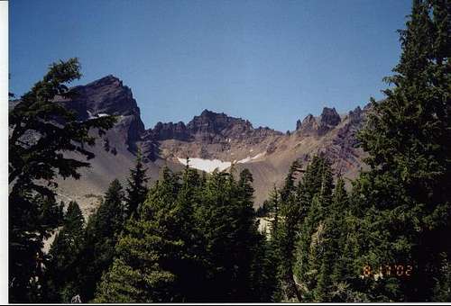 A close up of the Broken Top...