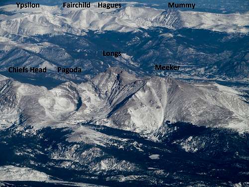 RMNP and Longs Peak from the air