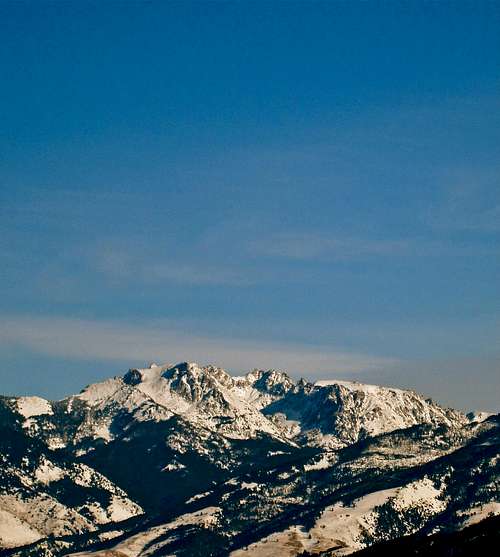 Mount Cowen seen from Paradise Valley, Absaroka Range, Montana