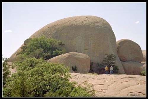 This dome shaped rock atop...