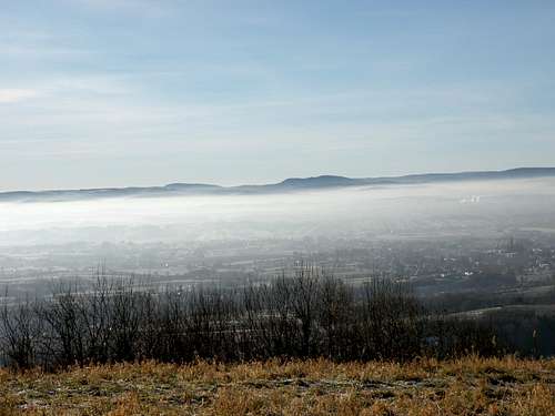View of the Low Beskid from Mount Dział Overlook in Czarnorzeki 