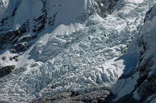 The seracs of the Khumbu ice...