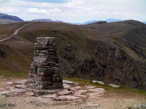 Trig Col on Coniston Old Man