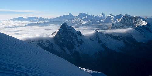 Cordillera Blanca panorama from Chopicalqui