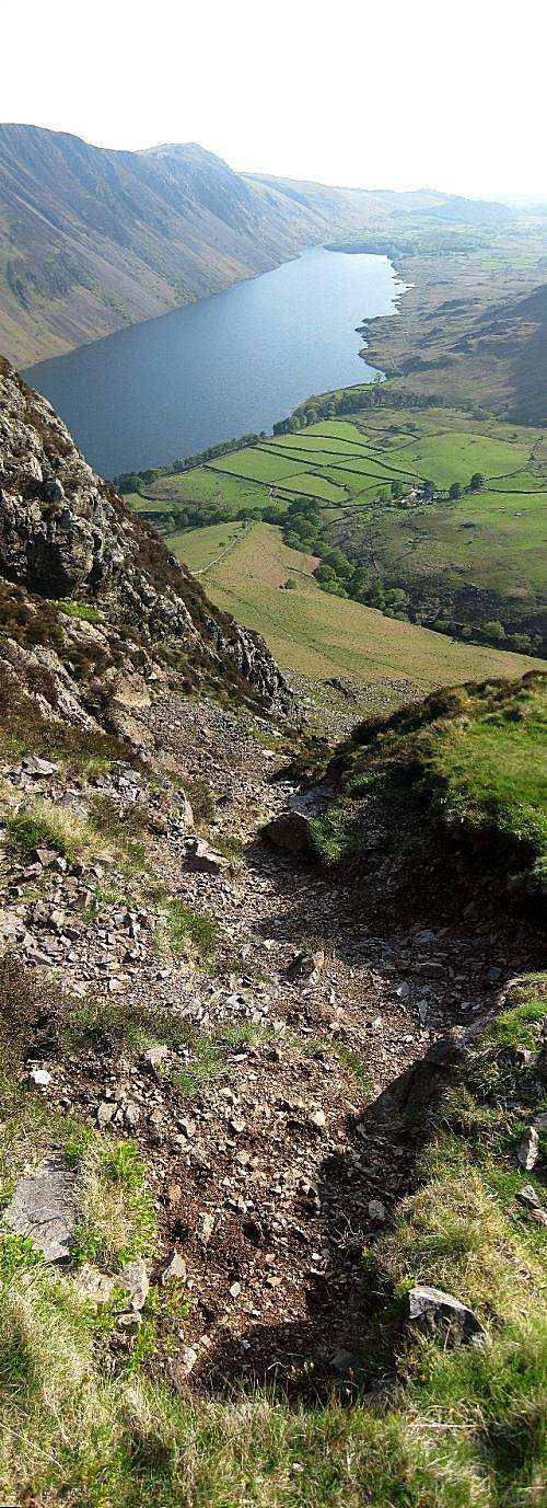 Alternative panorama of Wast Water from high on Yewbarrow's south ridge