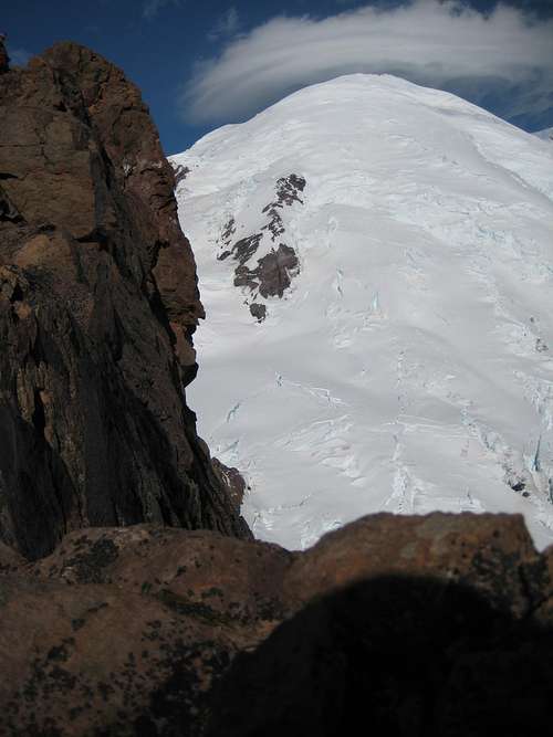 Little Tahoma summit with Rainier in background