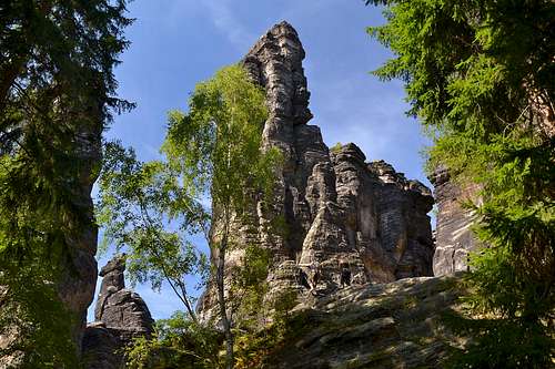 Sandstone pinnacles in the Bielatal valley