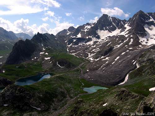 Marinet Lakes seen from Aiguille Large