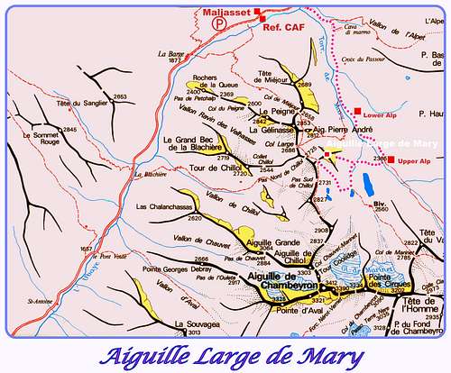 Aiguille Large de Mary map