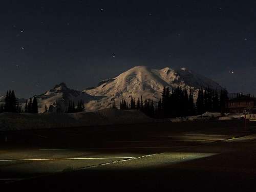 Mount Rainier at Night from Sunrise