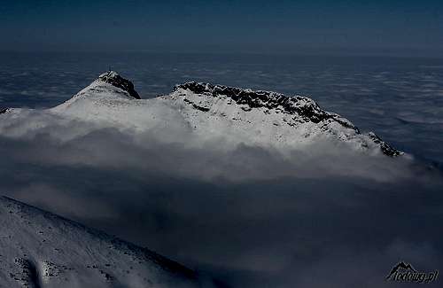 Giewont ridge above the clouds