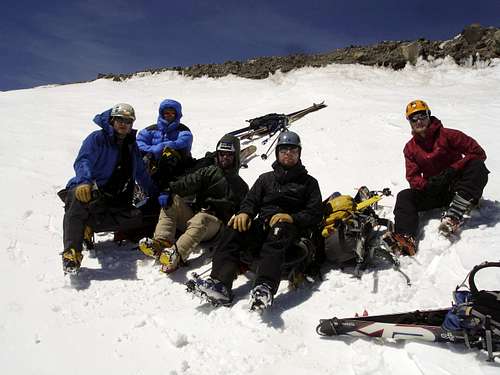 The crew in the summit crater of Mt Rainier