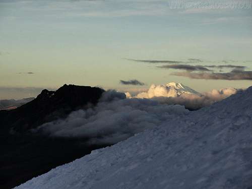 Sincholagua and Cayambe from Cotopaxi