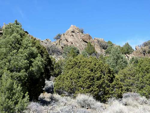 View of rock formation on descent of Rocky Peak