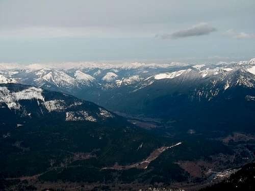 Skykomish and the neighboring mountains from Cleveland Mountain