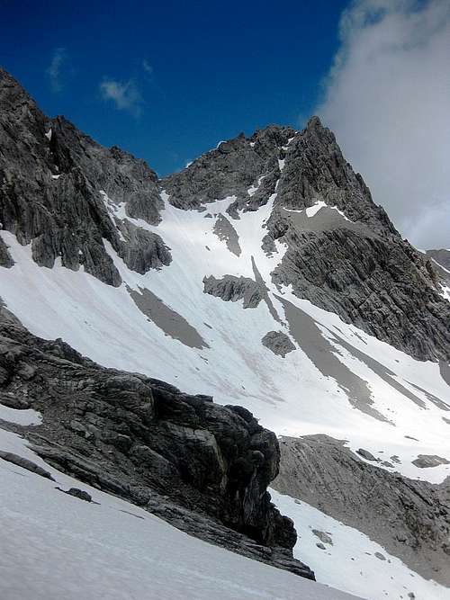Zirmenkopf (2806m), a subsidiary summit on the northeast ridge of Schesaplana