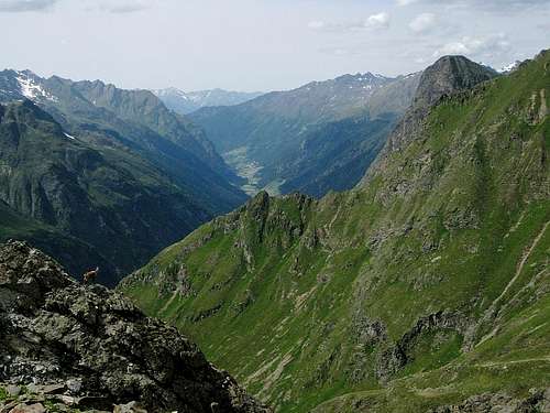 Looking down the Pitztal from near Gahwinden