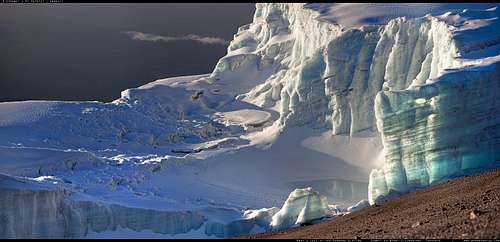 Glacier on a Tanzanian Equatorial Stratovolcano.