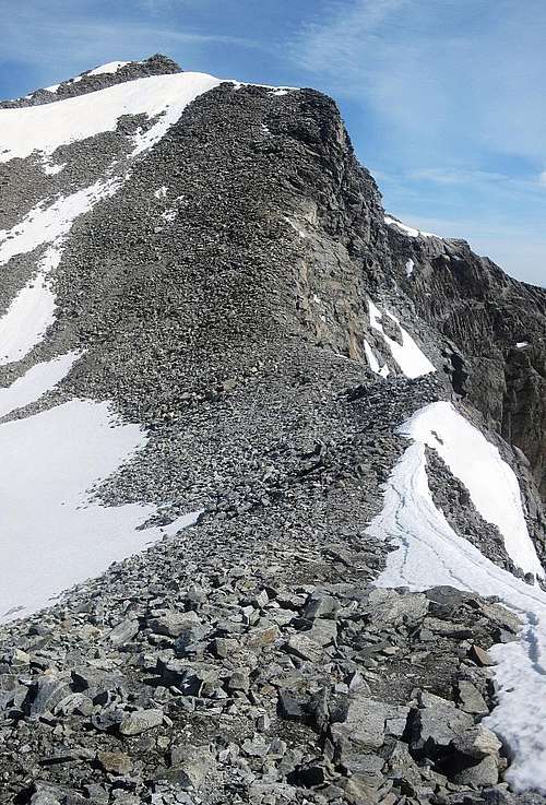 The final section to the summit of Hohe Geige - see that tiny cross up there?