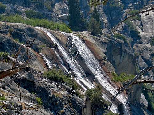 High Sierra Trail waterfall on way to Hamilton Lake