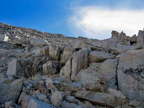 High Sierra Trail ascending to Whitney from Guitar Lake
