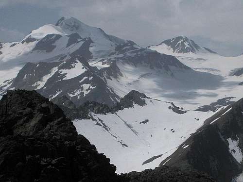 Wildspitze (3768m) and Hinterer Brochkogel (3635m) from Schwarzkogel