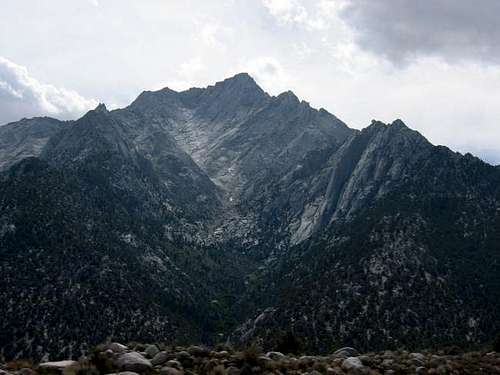 Lone Pine Peak under ominous...