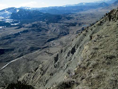 Looking over the edge at the top of the northwest face of Mount Everts