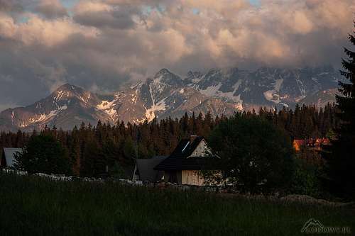 Evening Tatras from Poronin