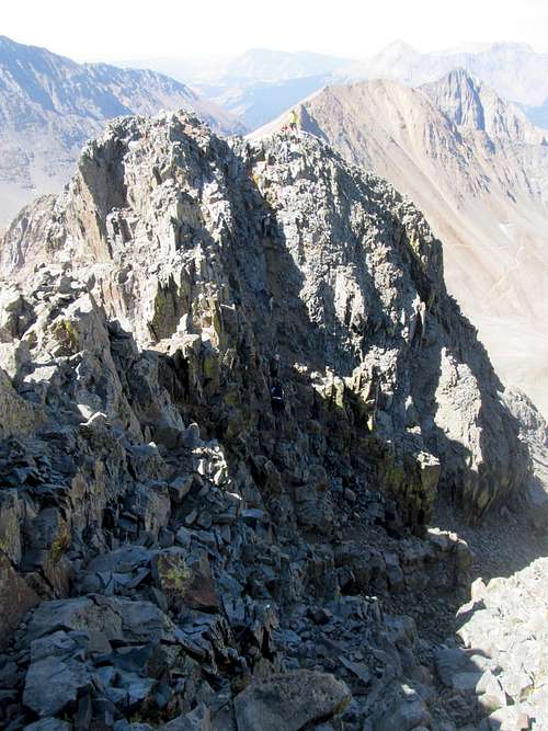 climbers descending below Wilson summit
