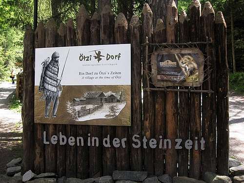 At the entrance of Ötzi Dorf