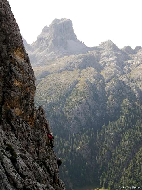 A party on Torre Piccola di Falzarego Normal route