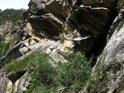 Traversing below the overhang