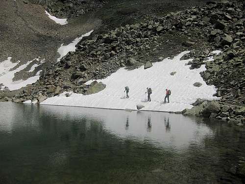 Early summer snow field along the Seekarsee (2658m)