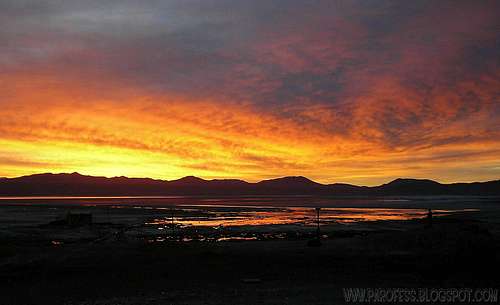 Sunset over Laguna Colorada
