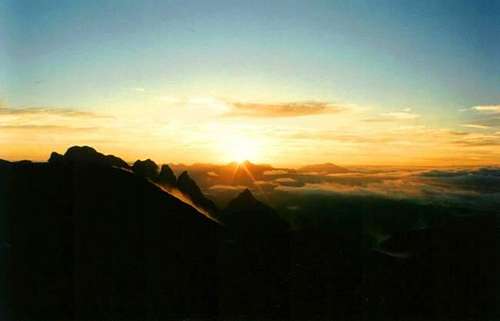 The sunrise on the summit of...